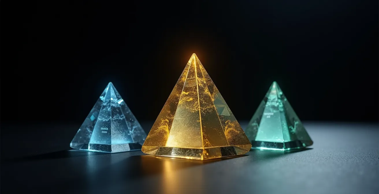 Représentation visuelle d'un dashboard marketing structuré en pyramide pour les executives