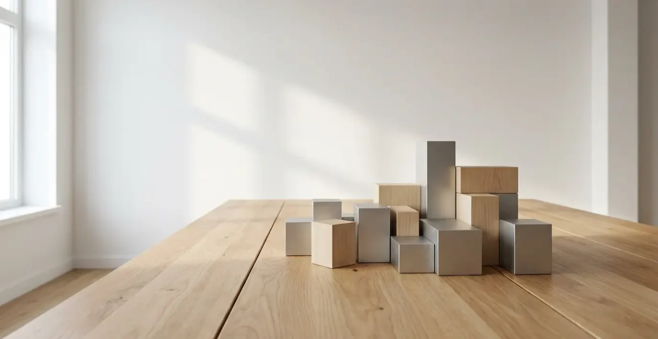 Espace de travail épuré d'un développeur avec architecture modulaire visible