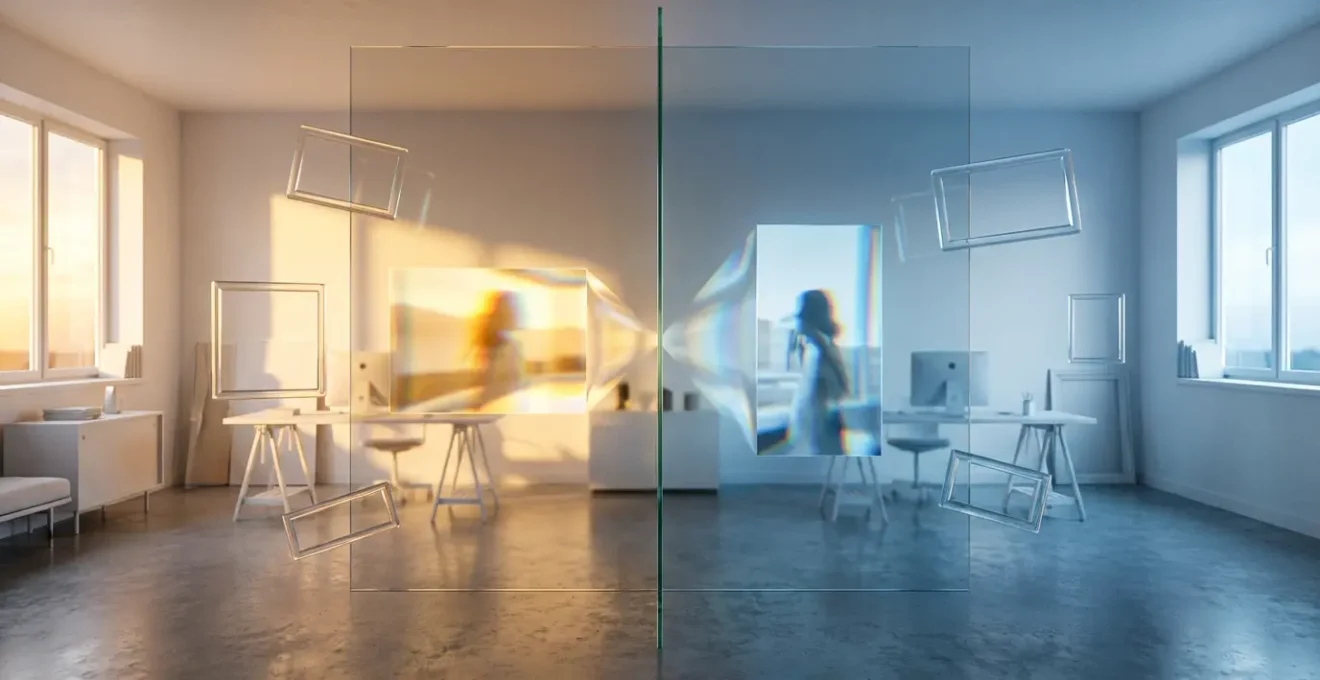 Concept visuel montrant la transformation fluide d'un visuel publicitaire entre format horizontal et vertical