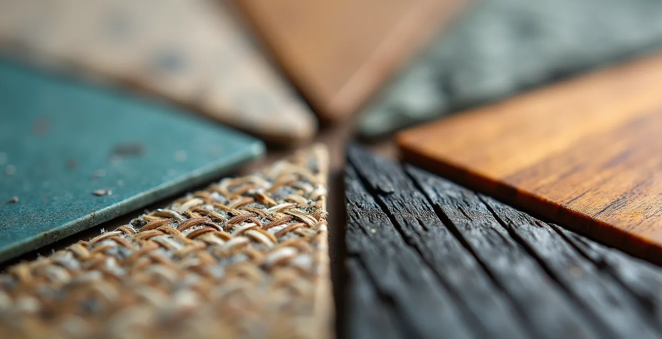 Vue macro détaillée de segments d'audience représentés par des textures et matériaux différents